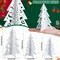 12 Pieces Wooden Christmas Tree Tabletop Decoration Rustic Merry Christmas 3D Sign White Freestanding Engraved Tree Centerpiece for Tiered Tray Holiday Handmade Craft Cutouts Hanging Ornaments